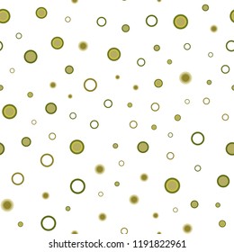 Light Green, Yellow vector seamless layout with circle shapes. Blurred bubbles on abstract background with colorful gradient. Pattern for design of fabric, wallpapers.