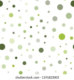 Light Green, Yellow vector seamless background with bubbles. Blurred bubbles on abstract background with colorful gradient. Design for textile, fabric, wallpapers.