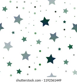 Light Green, Yellow vector seamless background with colored stars. Stars on blurred abstract background with gradient. Best design for your ad, poster, banner.