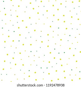 Light Green, Yellow vector seamless backdrop with dots. Blurred decorative design in abstract style with bubbles. Pattern for design of fabric, wallpapers.