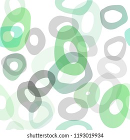 Light Green, Yellow vector seamless pattern with spheres. Blurred bubbles on abstract backdrop with colorful gradient. Pattern for design of fabric, wallpapers.