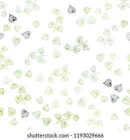 Light Green, Yellow vector seamless doodle background with leaves. Modern geometrical abstract illustration with leaves. Template for business cards, websites.