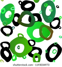 Light Green, Yellow vector seamless background with bubbles. Modern abstract illustration with colorful water drops. Pattern for design of fabric, wallpapers.