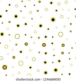 Light Green, Yellow vector seamless background with bubbles. Abstract illustration with colored bubbles in nature style. Design for textile, fabric, wallpapers.