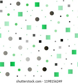 Light Green, Yellow vector seamless texture with disks, rectangles. Glitter abstract illustration with cubes, circles. Trendy design for wallpaper, fabric makers.