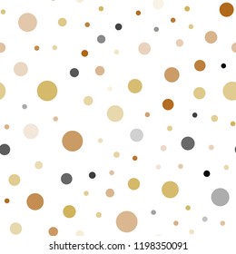 Light Green, Yellow vector seamless backdrop with dots. Glitter abstract illustration with blurred drops of rain. Pattern for design of fabric, wallpapers.