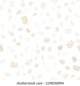 Light Green, Yellow vector seamless doodle pattern with leaves, branches. Colorful abstract illustration with leaves in doodle style. Pattern for design of fabric, wallpapers.