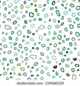 Light Green, Yellow vector seamless texture with disks. Modern abstract illustration with colorful water drops. Pattern for trendy fabric, wallpapers.