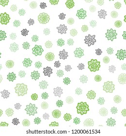 Light Green, Yellow vector seamless template with ice snowflakes. Shining colored illustration with snow in christmas style. Trendy design for wallpaper, fabric makers.