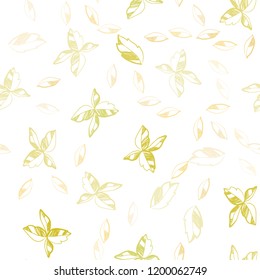 Light Green, Yellow vector seamless natural background with leaves. An elegant bright illustration with leaves in Natural style. Pattern for design of fabric, wallpapers.