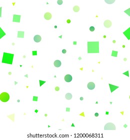 Light Green, Yellow vector seamless cover in polygonal style with circles. Abstract gradient illustration with circles, triangles, cubes. Trendy design for wallpaper, fabric makers.