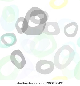 Light Green, Yellow vector seamless cover with circles. Blurred decorative design in abstract style with bubbles. Template for business cards, websites.