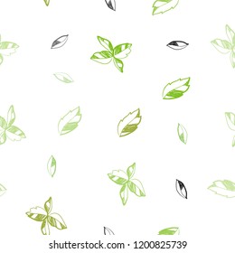 Light Green, Yellow vector seamless natural backdrop with leaves. Blurred decorative design in Indian style with leaves. Pattern for design of fabric, wallpapers.