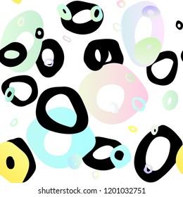 Light Green, Yellow vector seamless pattern with spheres. Glitter abstract illustration with blurred drops of rain. Template for business cards, websites.