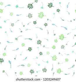 Light Green, Yellow vector seamless sketch layout. leaves on elegant natural pattern with gradient. Doodle design for your web site.