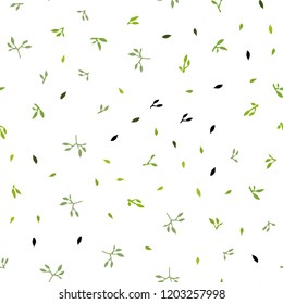 Light Green, Yellow vector seamless natural background with leaves. Creative illustration in blurred style with leaves. Template for business cards, websites.
