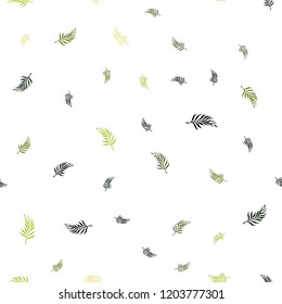 Light Green, Yellow vector seamless doodle texture with leaves. Decorative illustration with doodles on abstract template. Pattern for design of fabric, wallpapers.