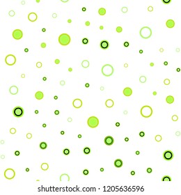 Light Green, Yellow vector seamless cover with spots. Blurred bubbles on abstract background with colorful gradient. Trendy design for wallpaper, fabric makers.