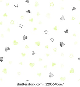 Light Green, Yellow vector seamless layout with sweet hearts. Hearts on blurred abstract background with colorful gradient. Beautiful design for your business advert of anniversary.