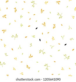 Light Green, Yellow vector seamless doodle pattern with leaves. New colorful illustration in doodle style with leaves. Template for business cards, websites.