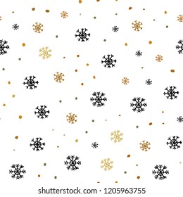 Light Green, Yellow vector seamless template with ice snowflakes. Glitter abstract illustration with crystals of ice. Trendy design for wallpaper, fabric makers.