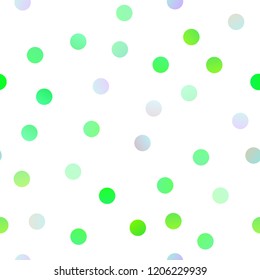 Light Green, Yellow vector seamless texture with disks. Blurred decorative design in abstract style with bubbles. New design for ad, poster, banner of your website.