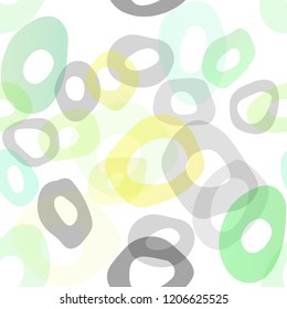 Light Green, Yellow vector seamless layout with circle spots. Abstract illustration with colored bubbles in nature style. Design for textile, fabric, wallpapers.