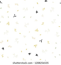 Light Green, Yellow vector seamless abstract design with leaves. Blurred decorative design in Indian style with leaves. Pattern for design of window blinds, curtains.