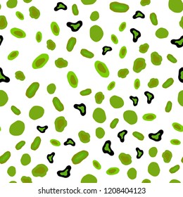 Light Green, Yellow vector seamless backdrop with dots. Blurred decorative design in abstract style with bubbles. Pattern for design of fabric, wallpapers.