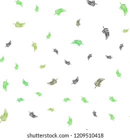 Light Green, Yellow vector seamless abstract background with leaves. Creative illustration in blurred style with leaves. Design for textile, fabric, wallpapers.