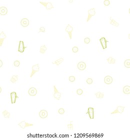 Light Green, Yellow vector seamless template with organic meal. Fast Food on blurred abstract background with colorful gradient. Template for meal cooking in kitchen.
