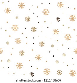 Light Green, Yellow vector seamless background with xmas snowflakes. Modern geometrical abstract illustration with snowflakes. Pattern for design of window blinds, curtains.