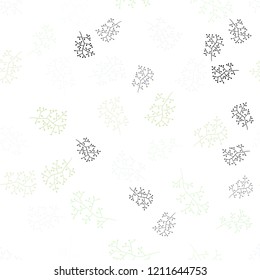 Light Green, Yellow vector seamless doodle template with branches. Shining colored illustration with leaves and branches. Pattern for design of fabric, wallpapers.