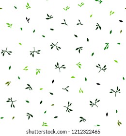 Light Green, Yellow vector seamless doodle background with leaves. Blurred decorative design in Indian style with leaves. Trendy design for wallpaper, fabric makers.