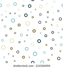 Light Green, Yellow vector seamless template with circles. Abstract illustration with colored bubbles in nature style. Template for business cards, websites.