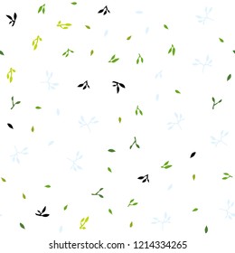 Light Green, Yellow vector seamless natural background with leaves. leaves on elegant natural pattern with gradient. Template for business cards, websites.