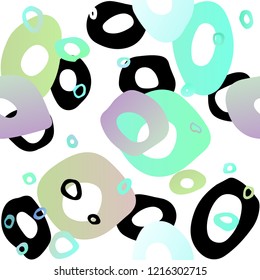 Light Green, Yellow vector seamless texture with disks. Colorful illustration with blurred circles in nature style. Pattern for trendy fabric, wallpapers.