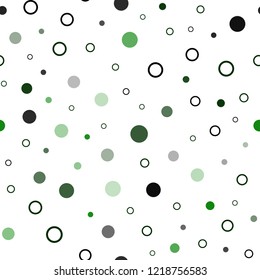 Light Green, Yellow vector seamless backdrop with dots. Blurred decorative design in abstract style with bubbles. Template for business cards, websites.