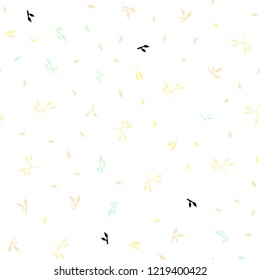 Light Green, Yellow vector seamless elegant template with leaves. Blurred decorative design in Indian style with leaves. Pattern for design of window blinds, curtains.