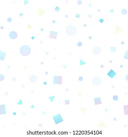 Light Green, Yellow vector seamless cover in polygonal style with circles. Abstract illustration with colorful dots, lines, cubes. Trendy design for wallpaper, fabric makers.