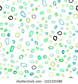 Light Green, Yellow vector seamless layout with circle spots. Blurred decorative design in abstract style with bubbles. Template for business cards, websites.