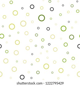 Light Green, Yellow vector seamless template with circles. Beautiful colored illustration with blurred circles in nature style. Pattern can be used for futuristic ad, booklets.