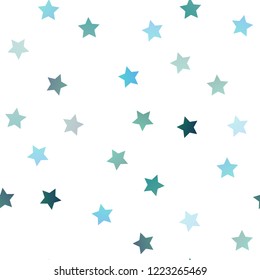 Light Green, Yellow vector seamless cover with small and big stars. Decorative shining illustration with stars on abstract template. The pattern can be used for websites.