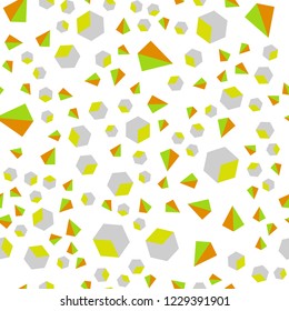 Light Green, Yellow vector seamless, isometric background with triangles, cubes. Illustration with colorful triangles, rectangles. Texture for window blinds, curtains.