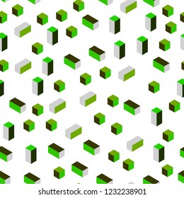Light Green, Yellow vector seamless, isometric texture in rectangular style. Glitter abstract illustration with rectangular shapes. Design for wallpaper, fabric makers.