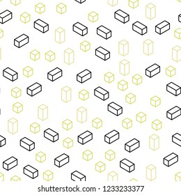 Light Green, Yellow vector seamless, isometric background with rectangles. Modern abstract illustration with colorful rectangles. Template for business cards, websites.