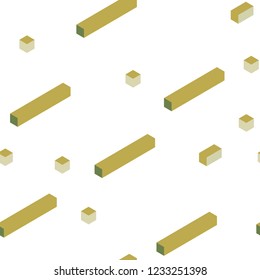 Light Green, Yellow vector seamless, isometric template with rhombus. Glitter abstract illustration with rectangular shapes. Pattern for trendy fabric, wallpapers.