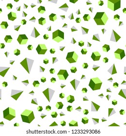 Light Green, Yellow vector seamless, isometric backdrop with lines, rhombus. Glitter abstract illustration with squares, lines. Pattern for trendy fabric, wallpapers.