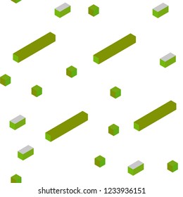 Light Green, Yellow vector seamless, isometric template with rhombus. Illustration with set of colorful rectangles. Design for textile, fabric, wallpapers.