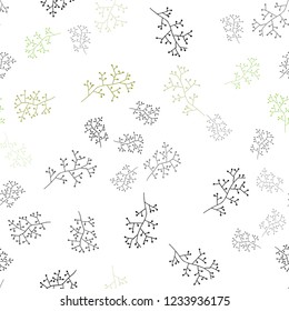 Light Green, Yellow vector seamless abstract background with branches. Glitter abstract illustration with leaves and branches. Template for business cards, websites.